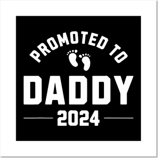 Promoted To Daddy 2024 New Father Pregnancy Announcement Posters and Art